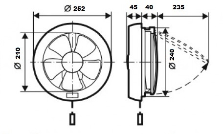 Вентилятор осевой оконный ERA HPS 20 d240